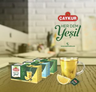 Çaykur Her Dem Green Tea with Lemon (25 Tea Bags)
