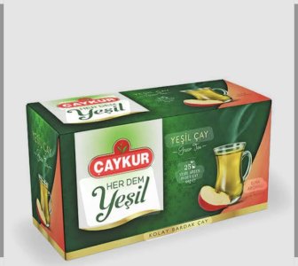 Çaykur Her Dem Green Tea with Apple (25 Tea Bags)